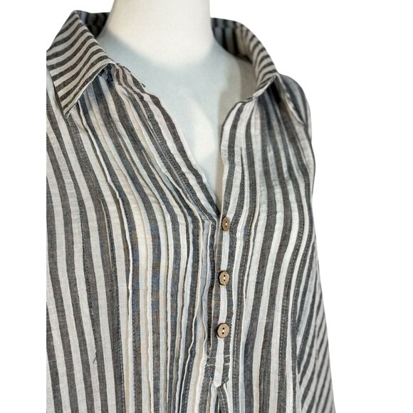 VICI Size Large Woman Blouse 100% Cotton Breatnable Elegant - Picture 2 of 8